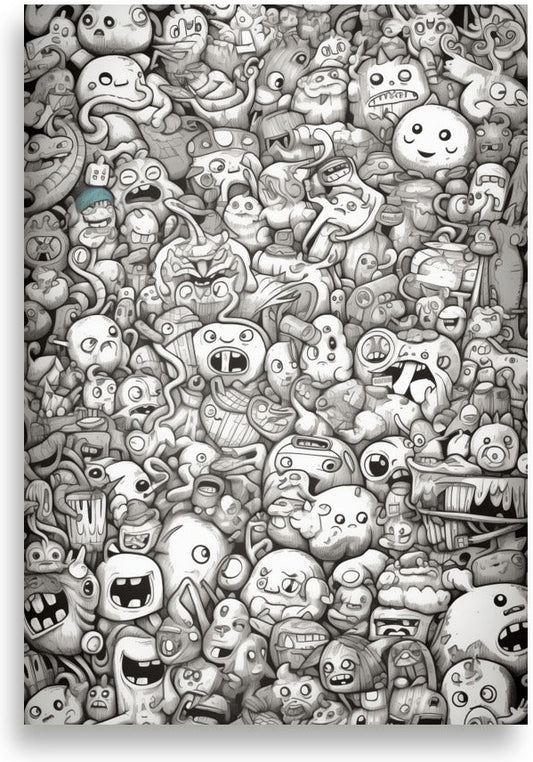 Doodle – Black lines on vibrant background