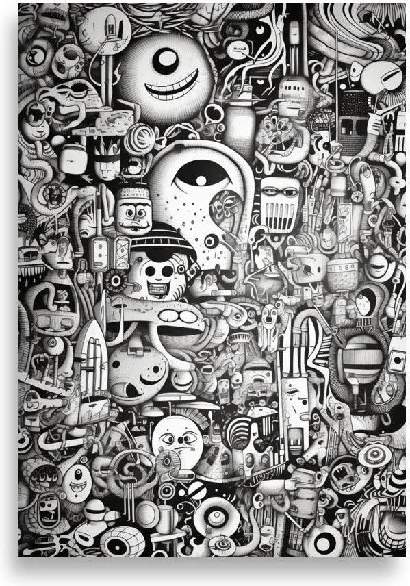 Doodle – Grinning moon monsters