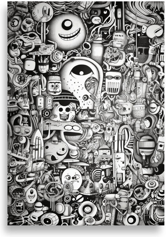 Doodle – Grinning moon monsters