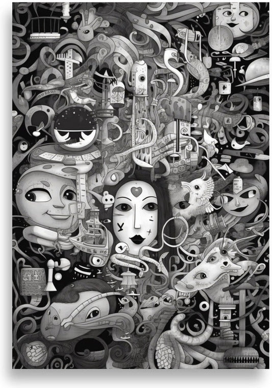 Doodle – Woman's face with heart