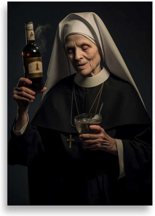 Drinking nun – poster