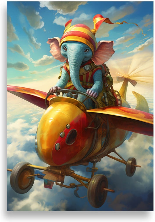 Elephant flying on an airplane