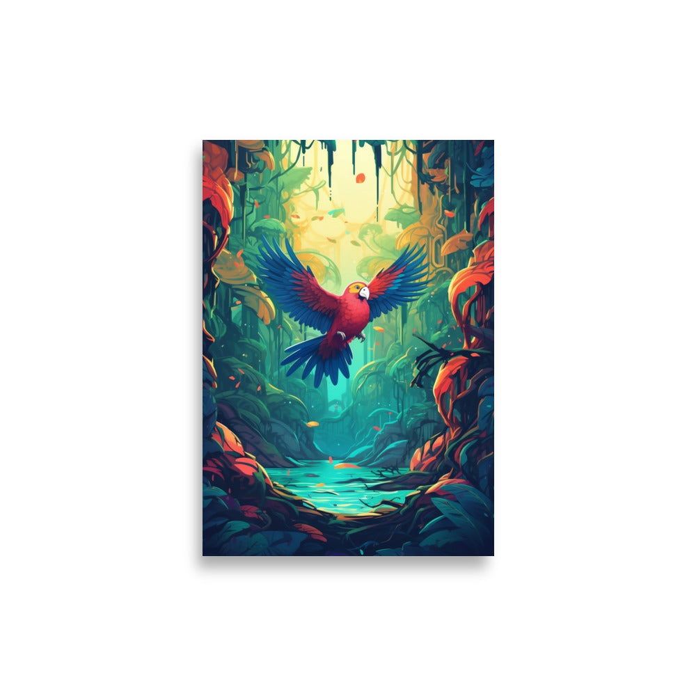 Parrot in the jungle poster - Posters - EMELART