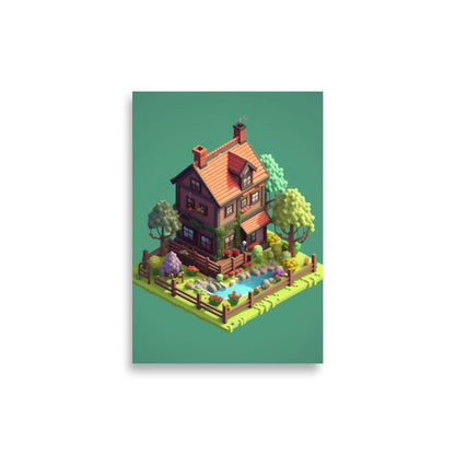 Farmhouse on a square poster - Posters - EMELART