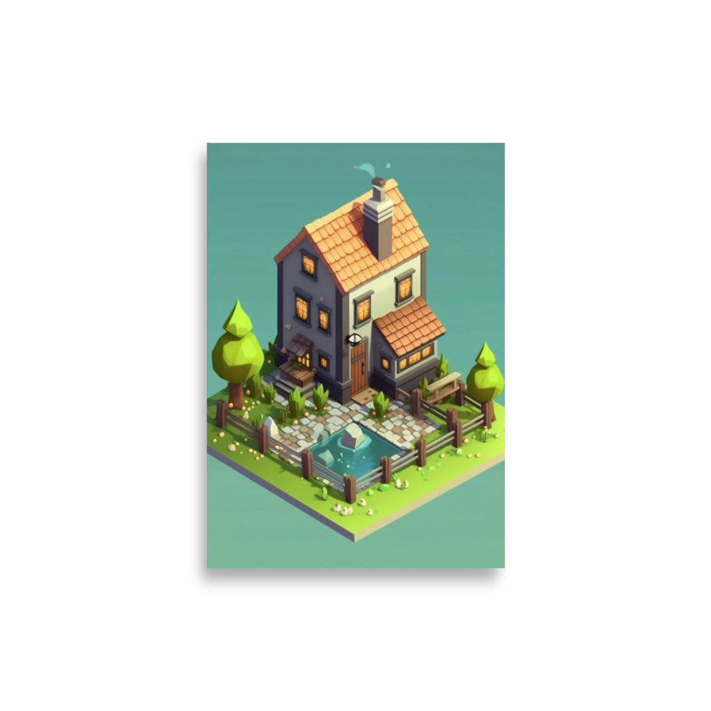 Farmhouse on a square poster - Posters - EMELART