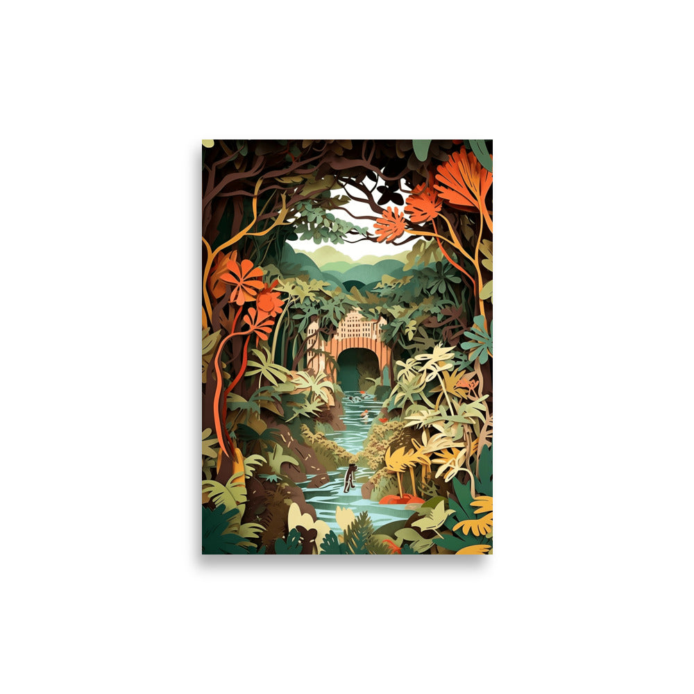 Jungle in paper cut style poster - Posters - EMELART