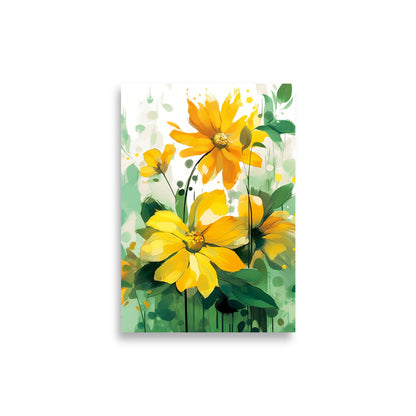 Yellow flowers poster - Posters - EMELART