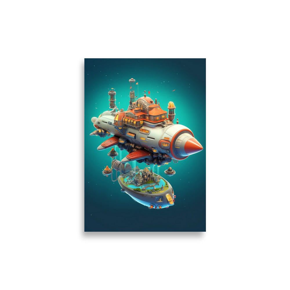 Spaceship on a journey poster - Posters - EMELART