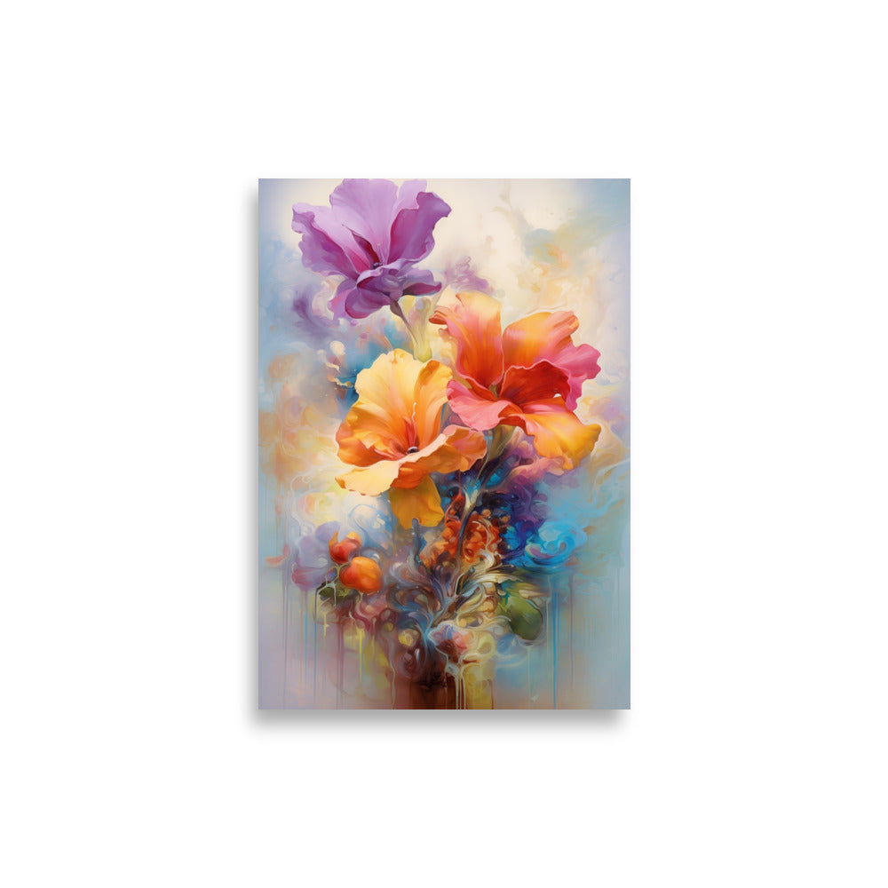 Abstract flowers poster - Posters - EMELART