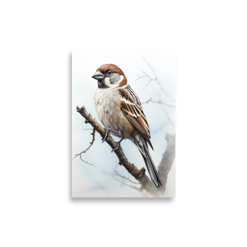 House sparrow poster - Posters - EMELART