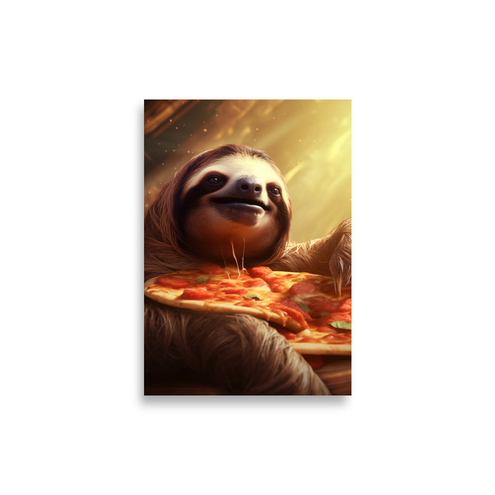 Pizza-loving Sloth poster - Posters - EMELART