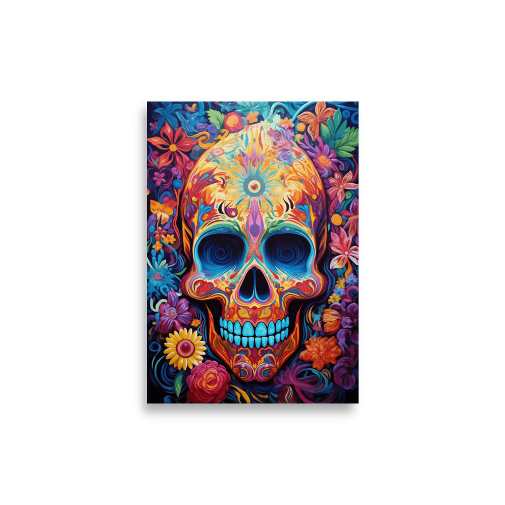 Technicolor Skull poster - Posters - EMELART