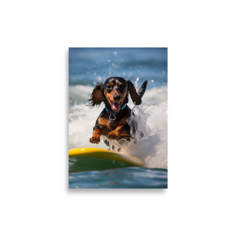 Surfing Dachshund poster - Posters - EMELART