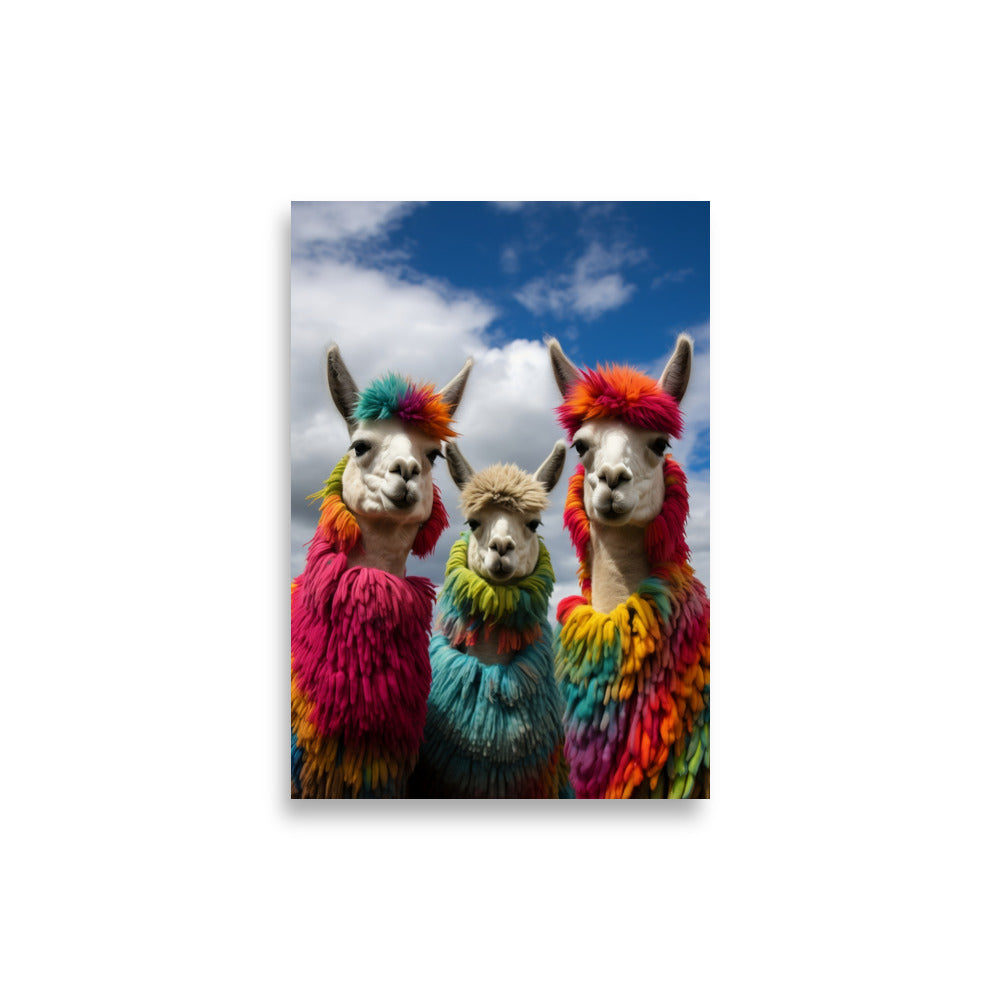 Rainbow Llamas poster - Posters - EMELART