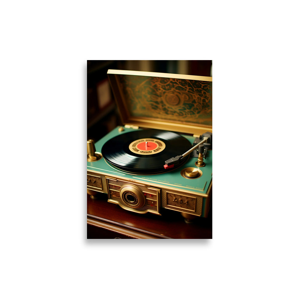 Vintage record player poster - Posters - EMELART