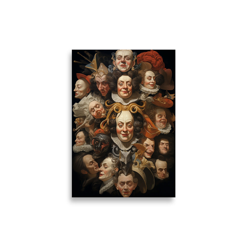 Faces baroque style poster - Posters - EMELART