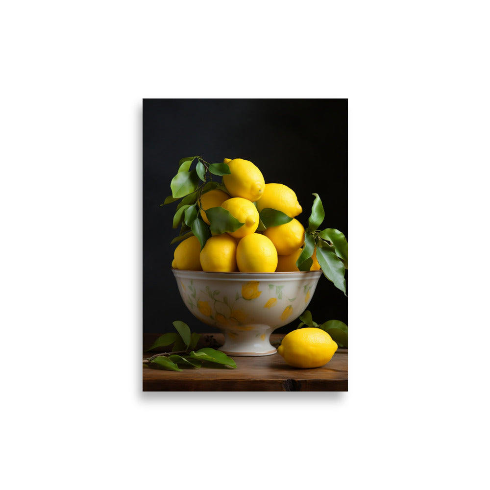 Bowl of lemons poster - Posters - EMELART