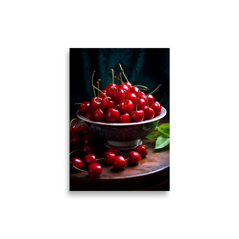 Bowl of cherries poster - Posters - EMELART