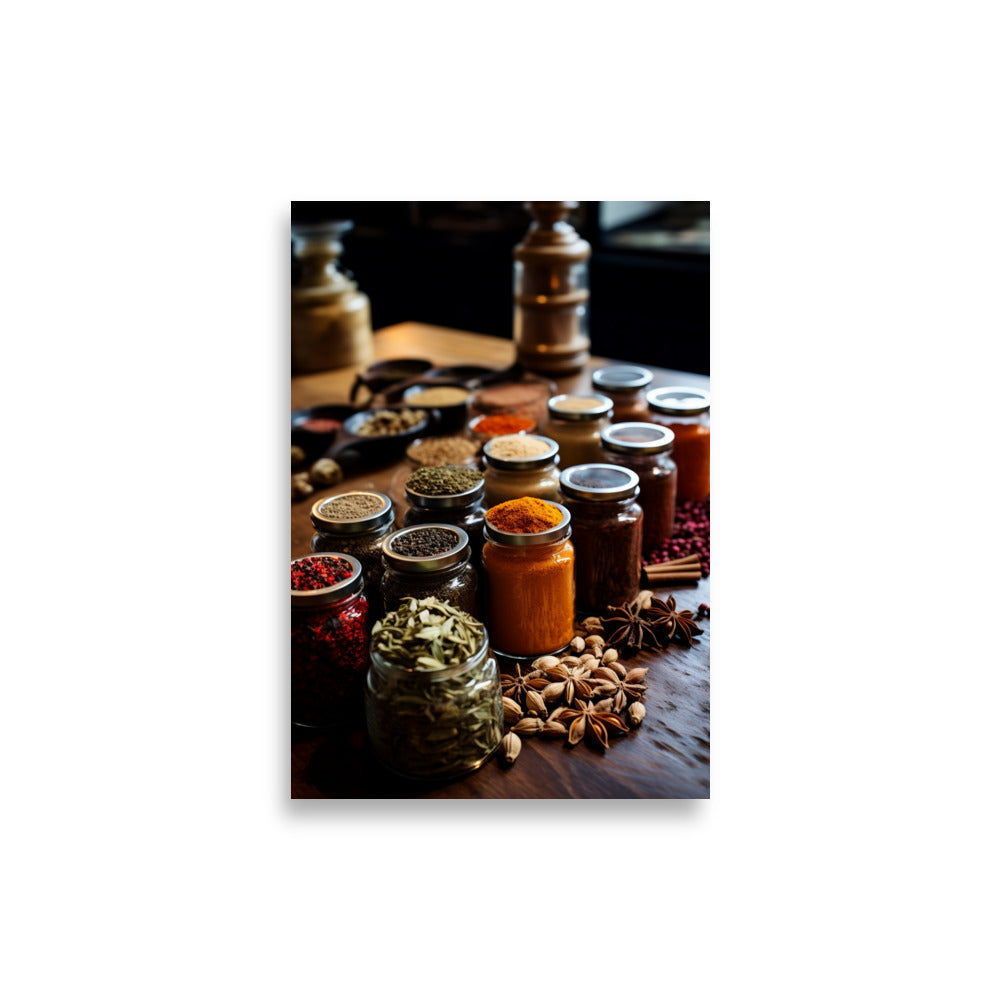 Table full of spices poster - Posters - EMELART