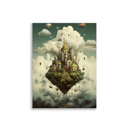 World floating in the sky poster - Posters - EMELART