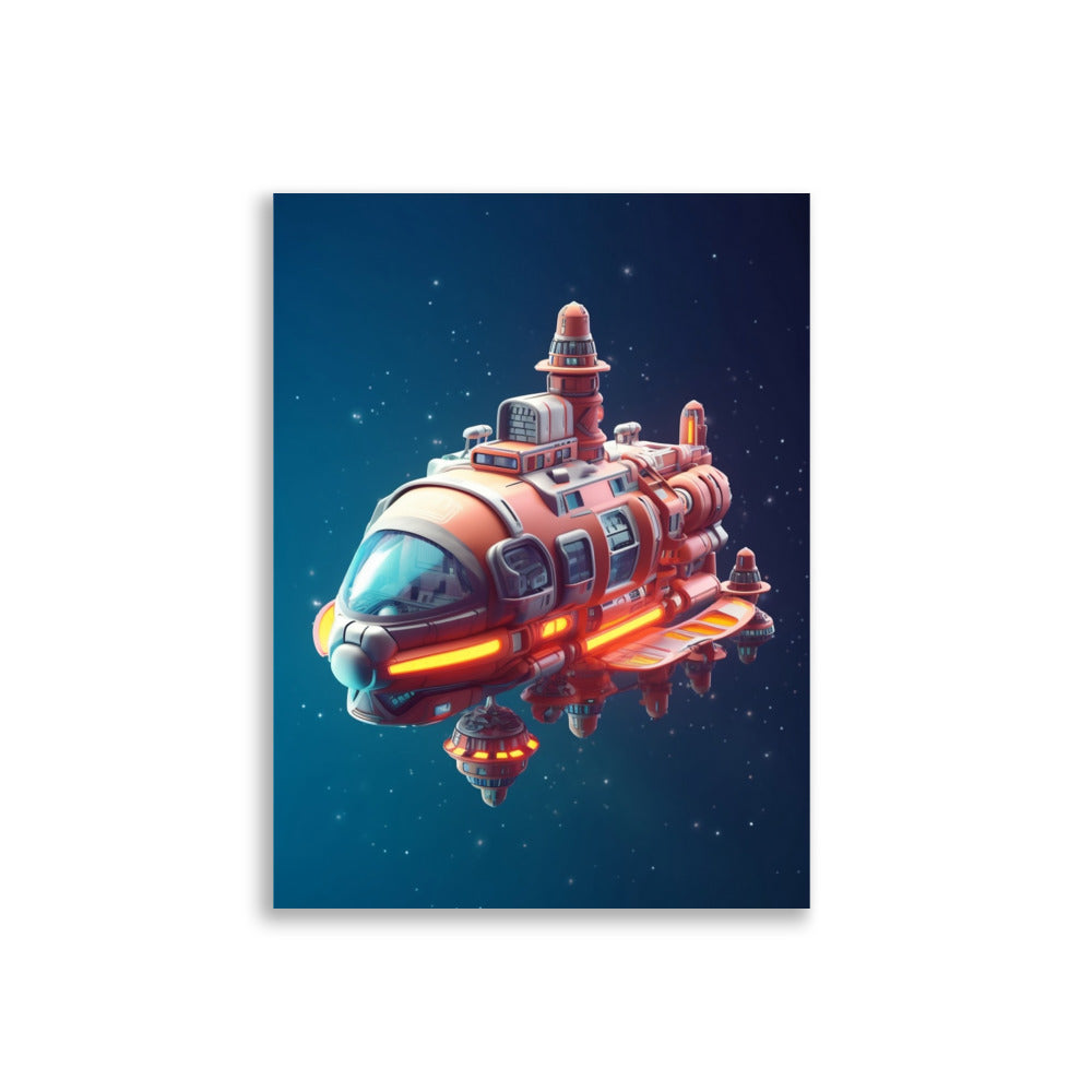 Spaceship on a journey poster - Posters - EMELART