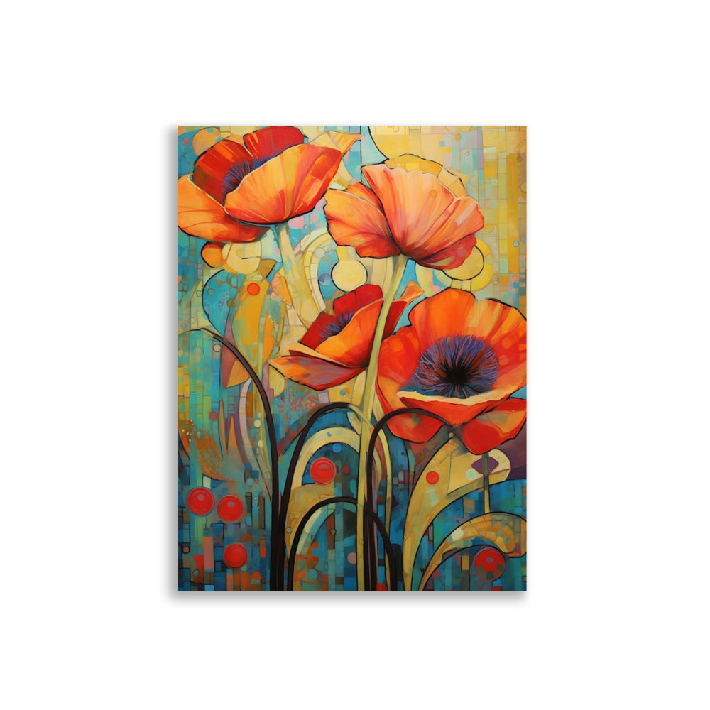 Abstract flowers poster - Posters - EMELART