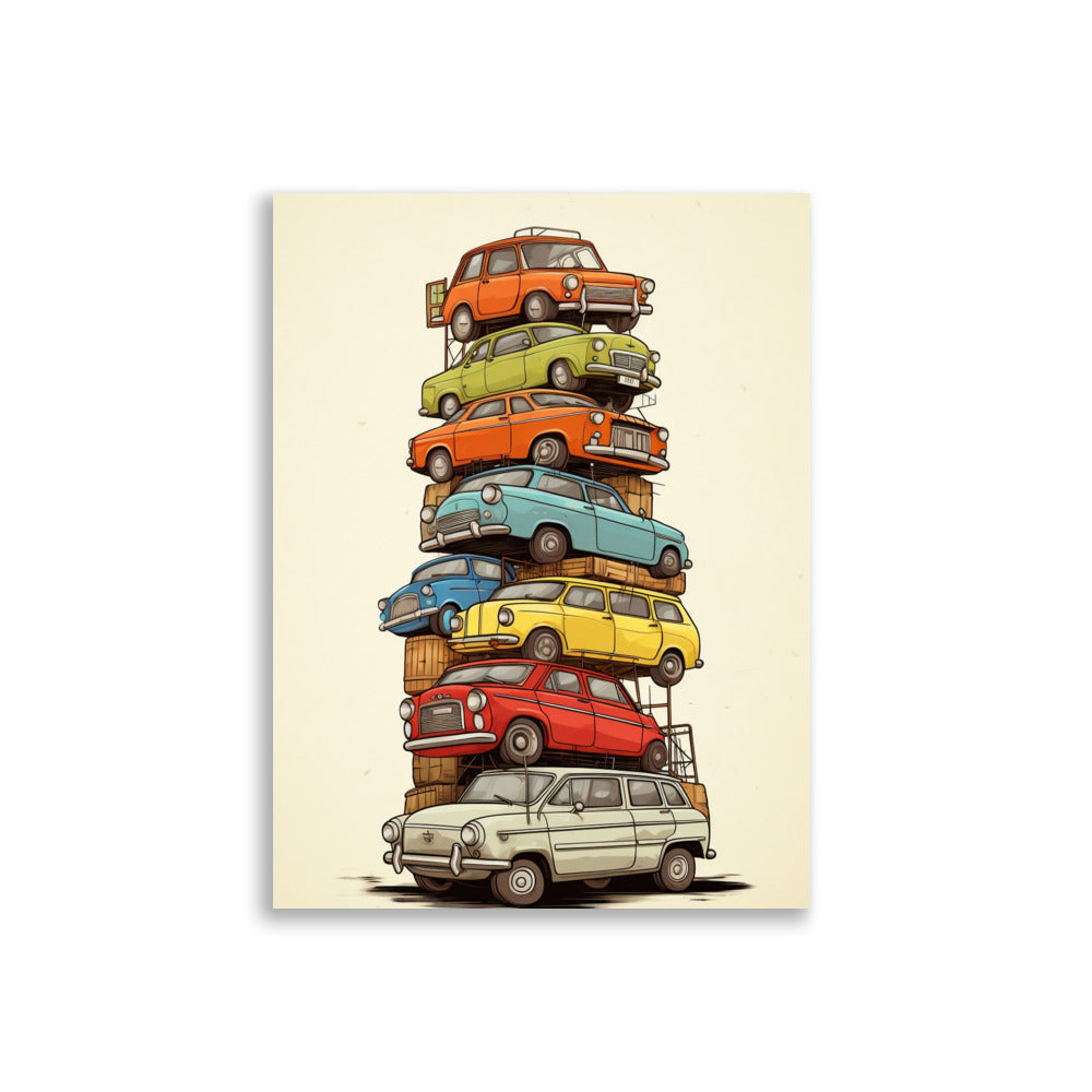 Stacked cars poster - Posters - EMELART