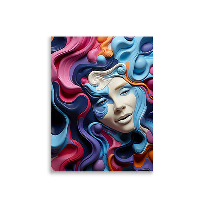 Fluid art in 3d with face poster - Posters - EMELART