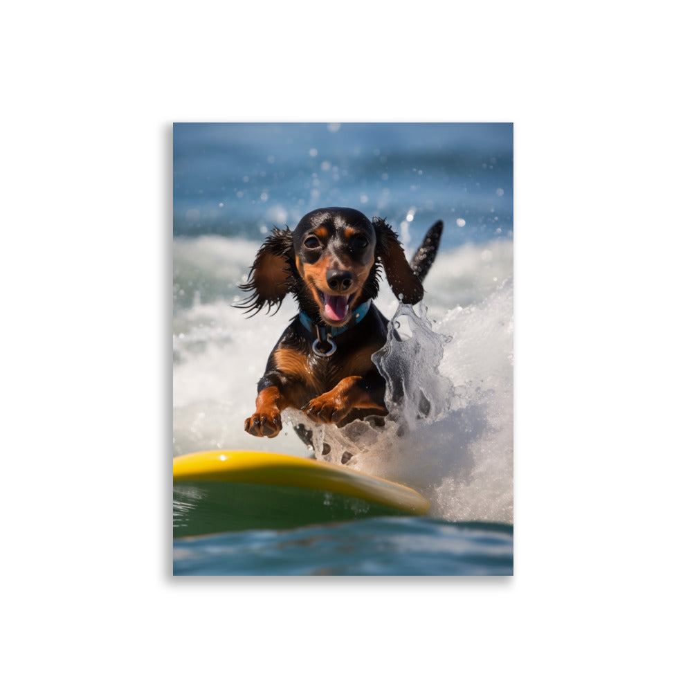 Surfing Dachshund poster - Posters - EMELART