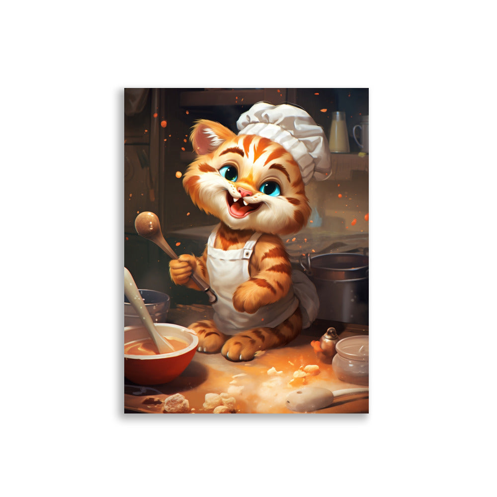 Cute tiger cooking poster - Posters - EMELART