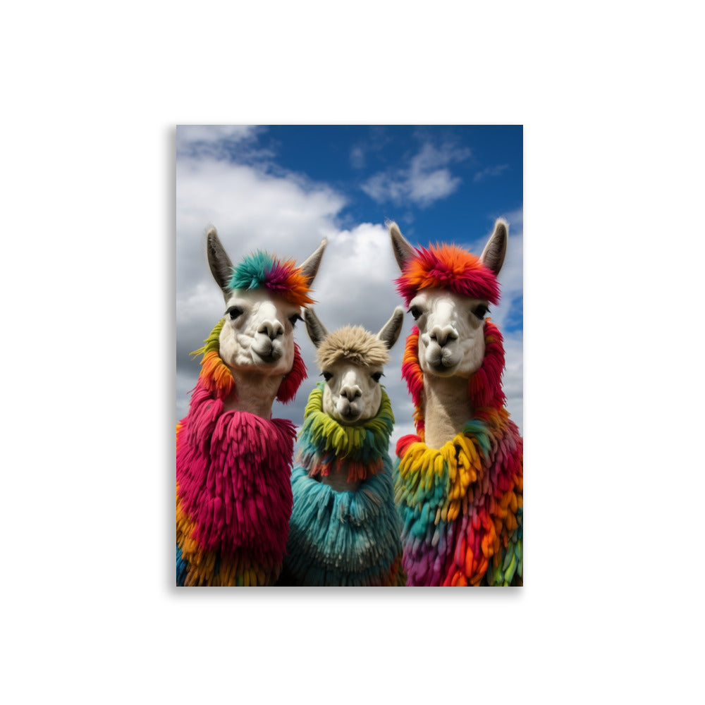 Rainbow Llamas poster - Posters - EMELART