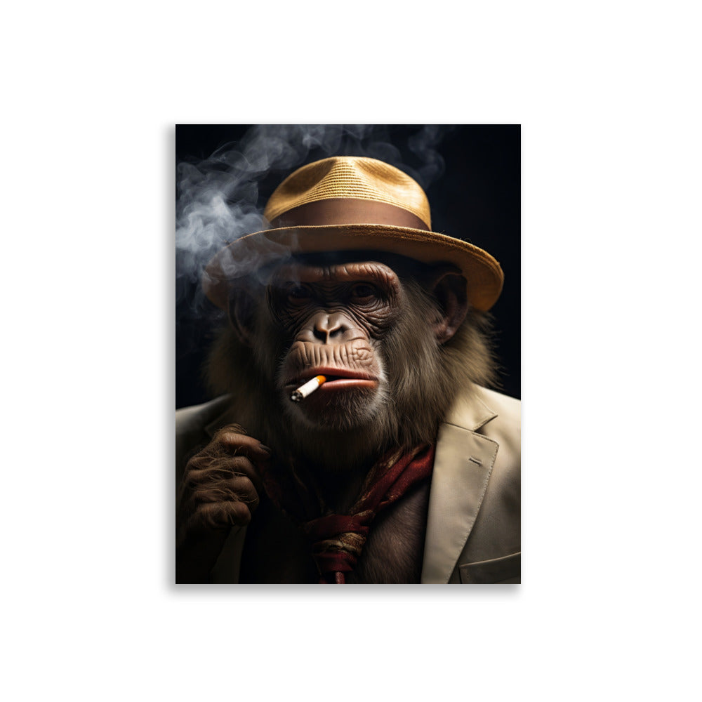 Smoking monkey poster - Posters - EMELART