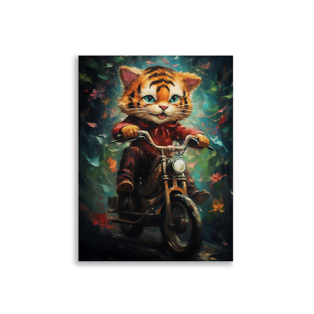 Tiger riding bike poster - Posters - EMELART