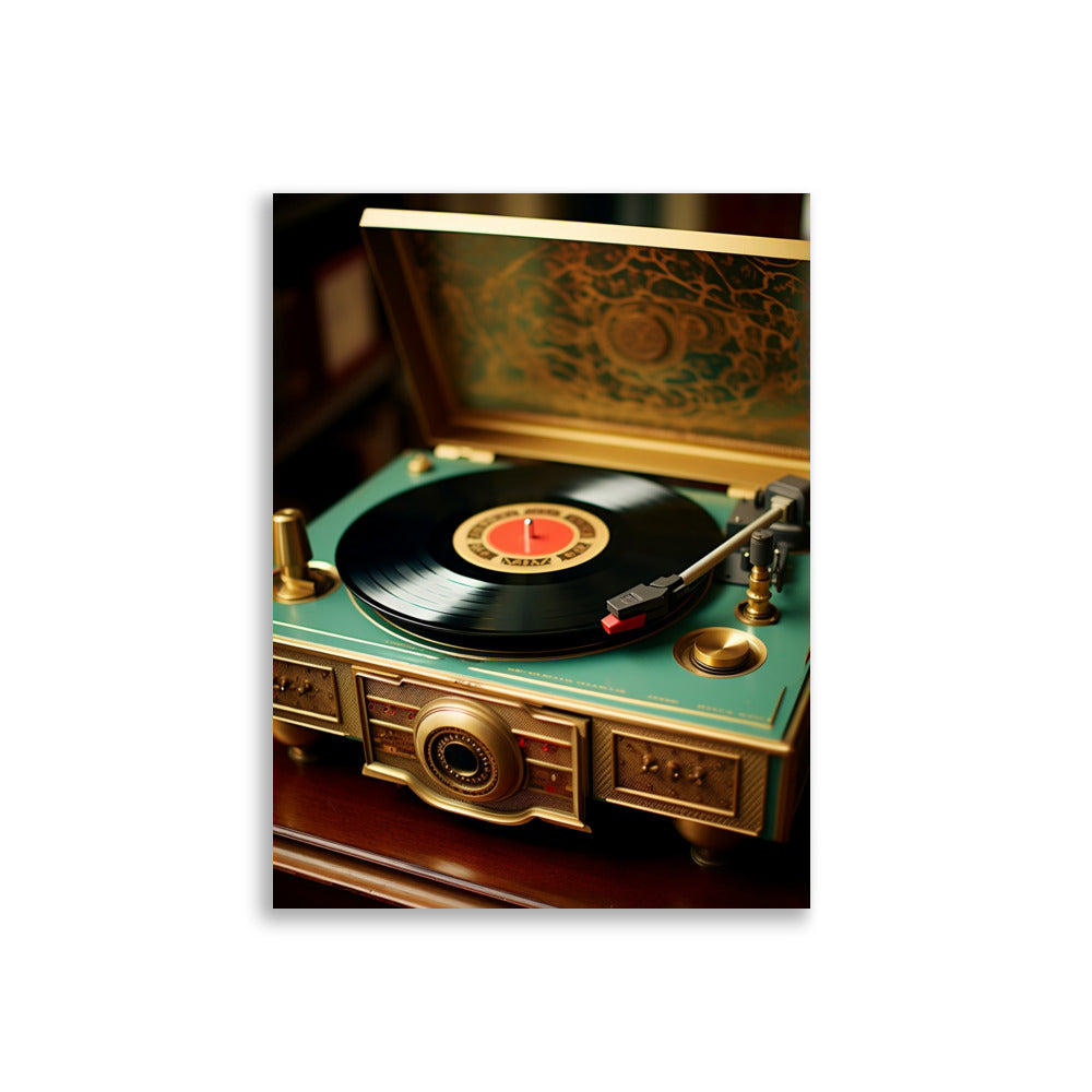 Vintage record player poster - Posters - EMELART