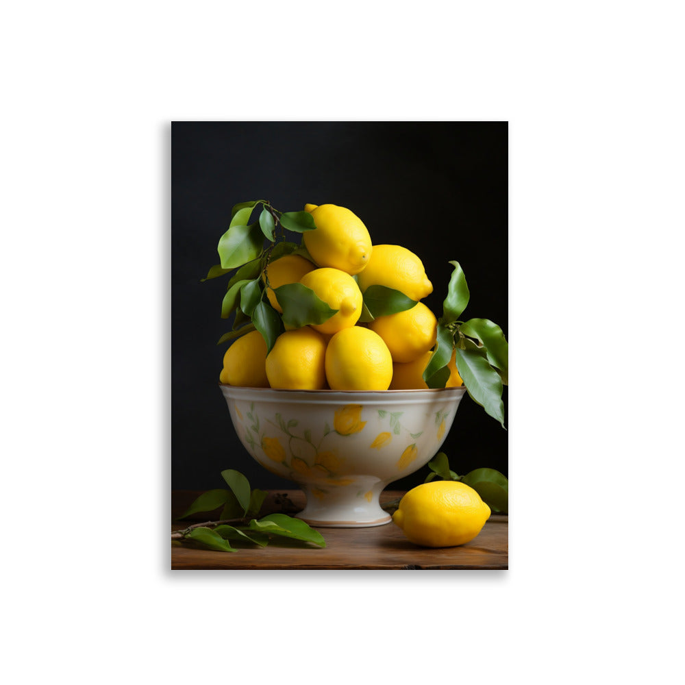 Bowl of lemons poster - Posters - EMELART