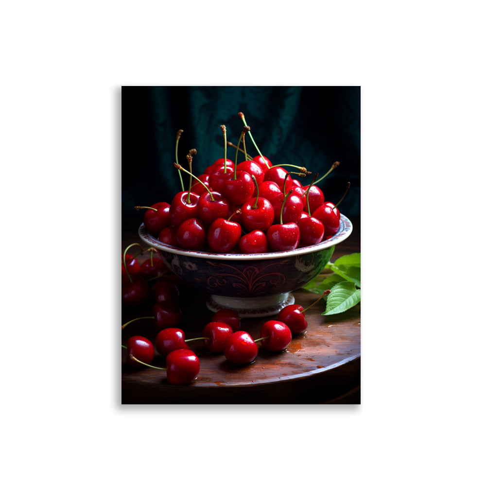 Bowl of cherries poster - Posters - EMELART