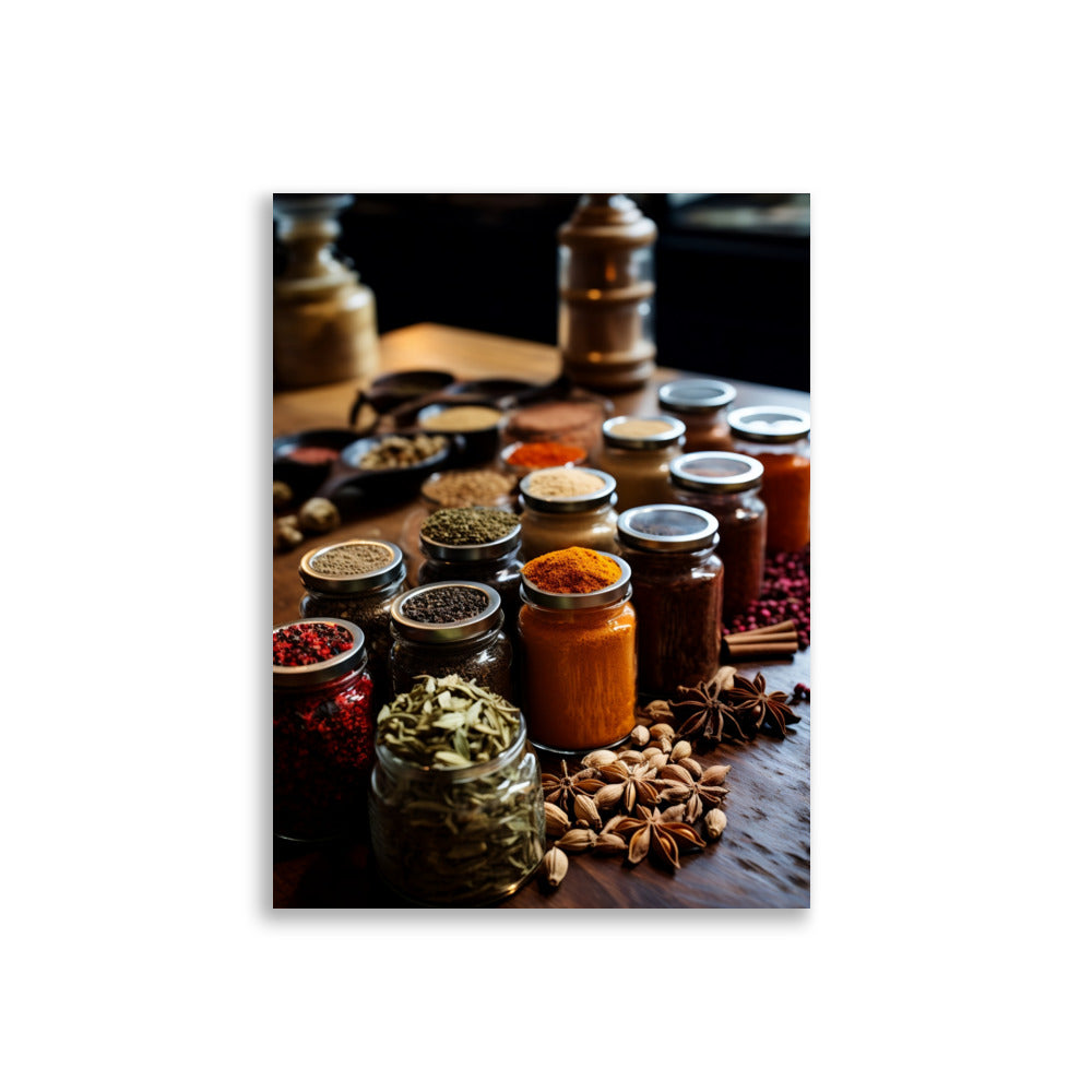 Table full of spices poster - Posters - EMELART