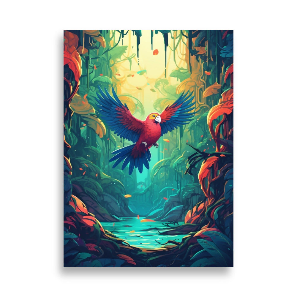 Parrot in the jungle poster - Posters - EMELART