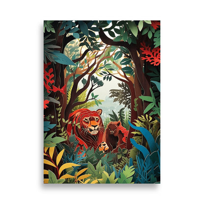 Jungle in paper cut style poster - Posters - EMELART