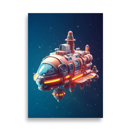 Spaceship on a journey poster - Posters - EMELART