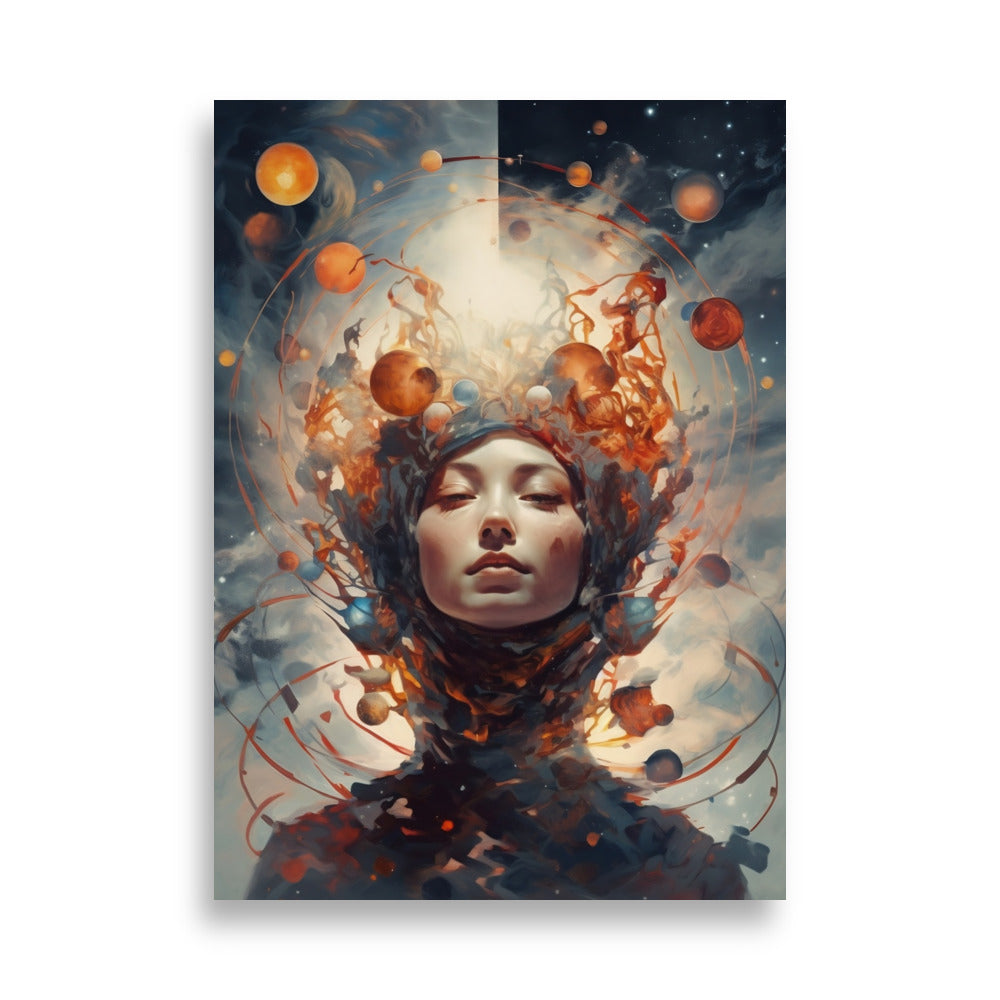 Woman surrounded by universe poster - Posters - EMELART