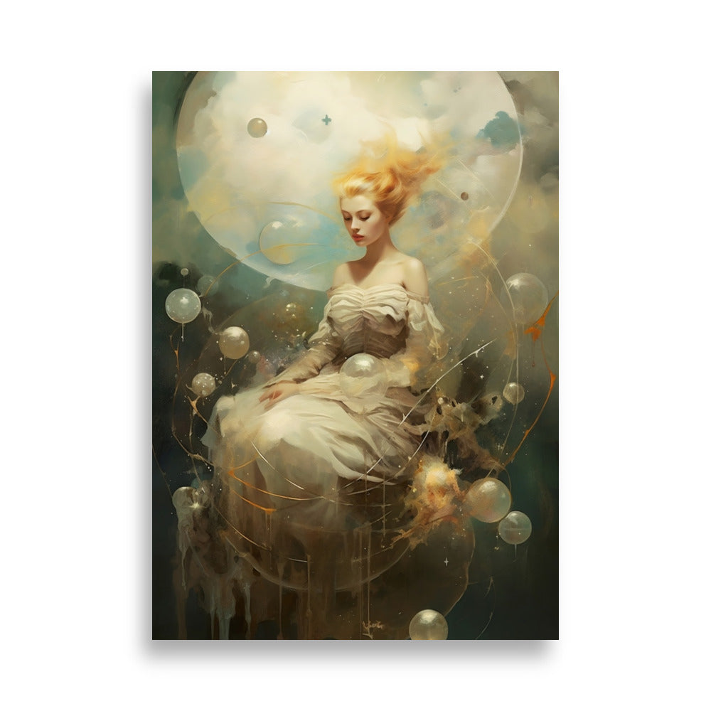 Girl floating in the sky poster - Posters - EMELART