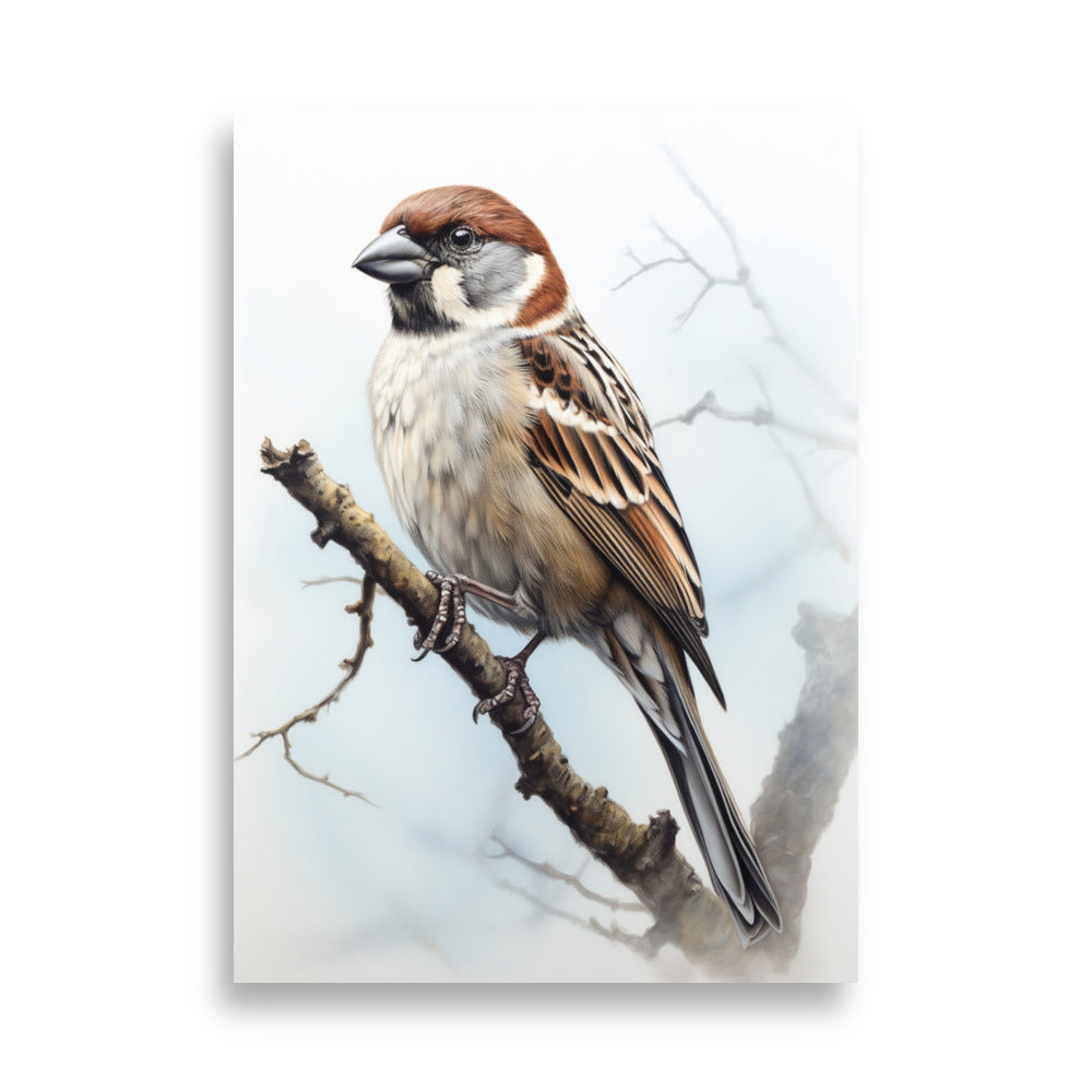 House sparrow poster - Posters - EMELART