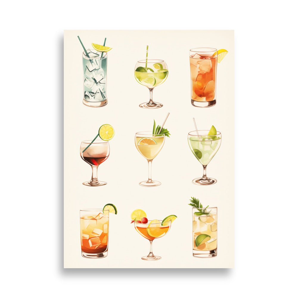 Cocktails poster - Posters - EMELART