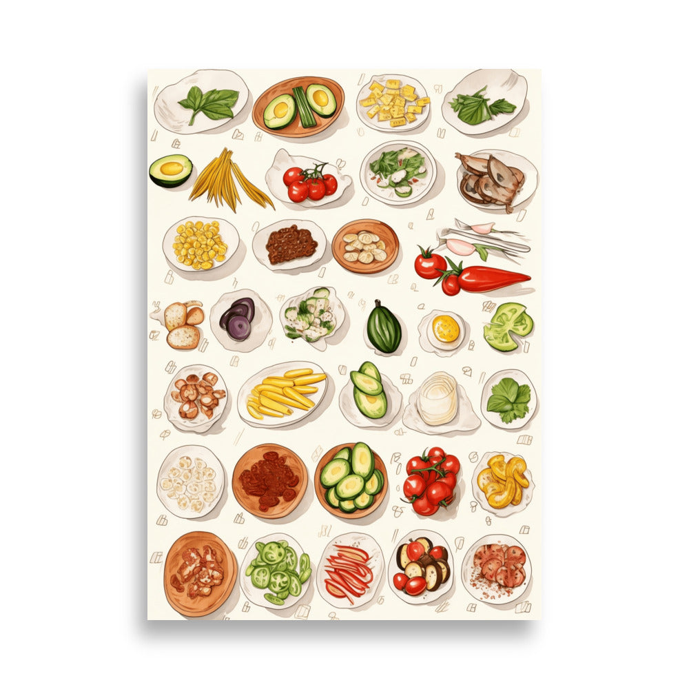 Food dishes poster - Posters - EMELART