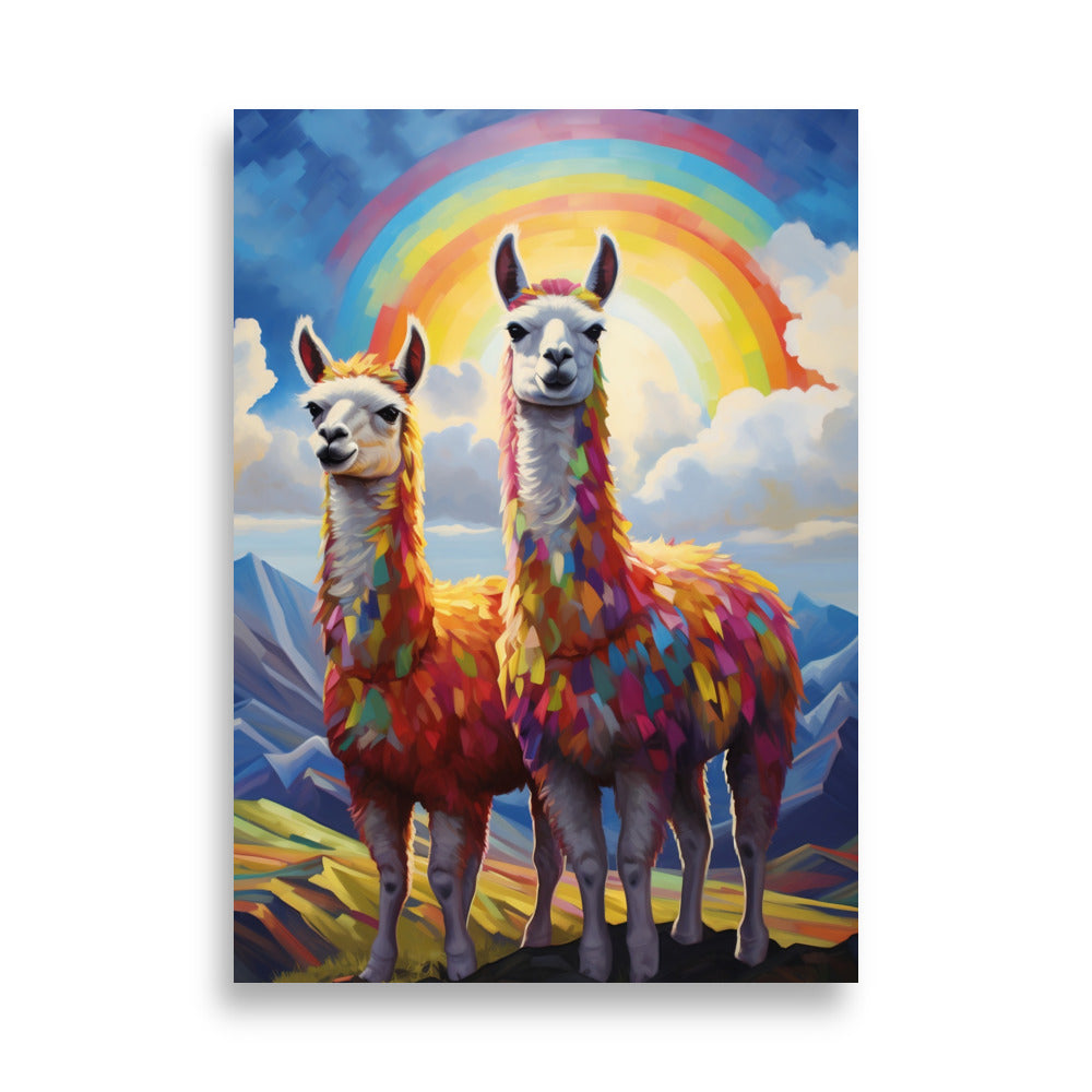 Rainbow Llamas poster - Posters - EMELART
