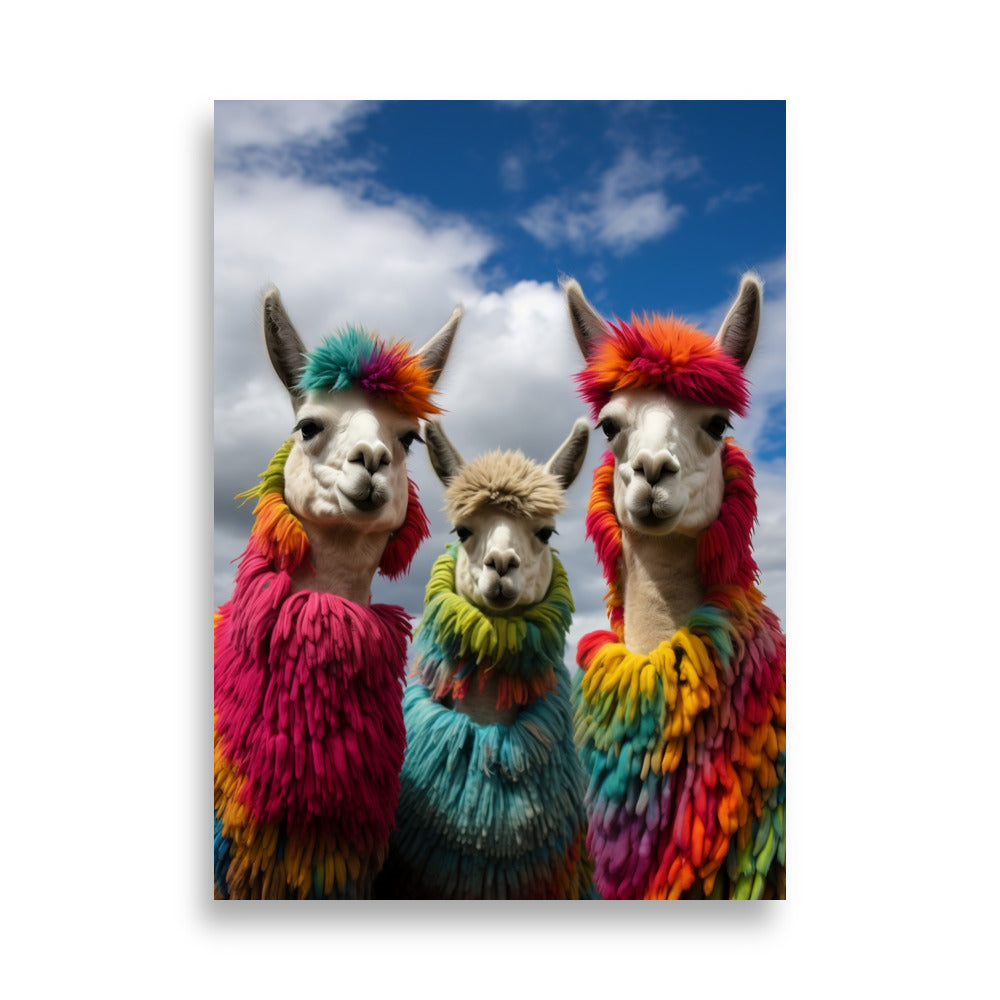 Rainbow Llamas poster - Posters - EMELART