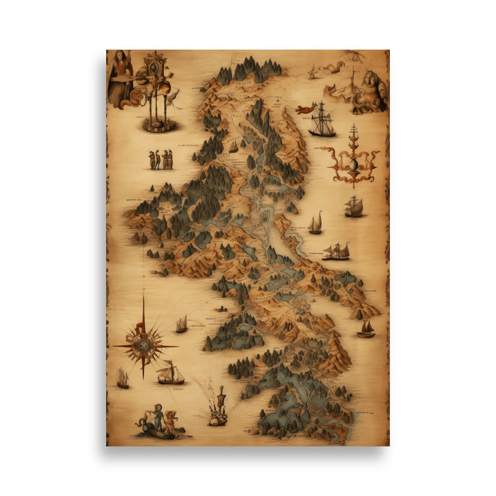 Old map poster - Posters - EMELART