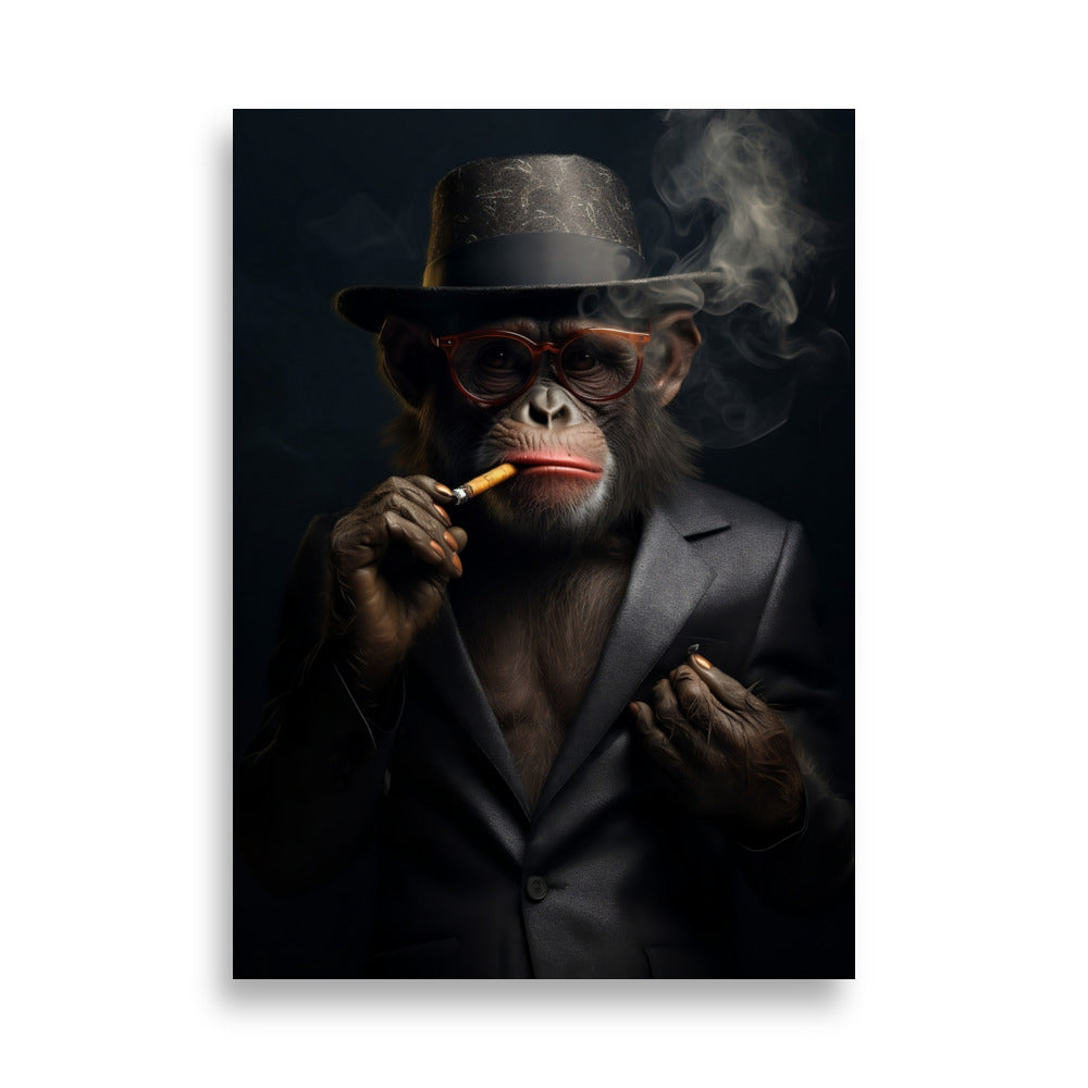 Smoking monkey poster - Posters - EMELART