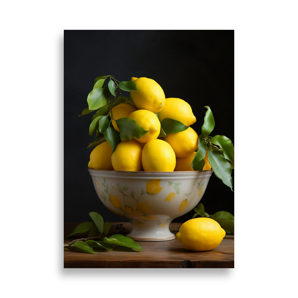 Bowl of lemons poster - Posters - EMELART